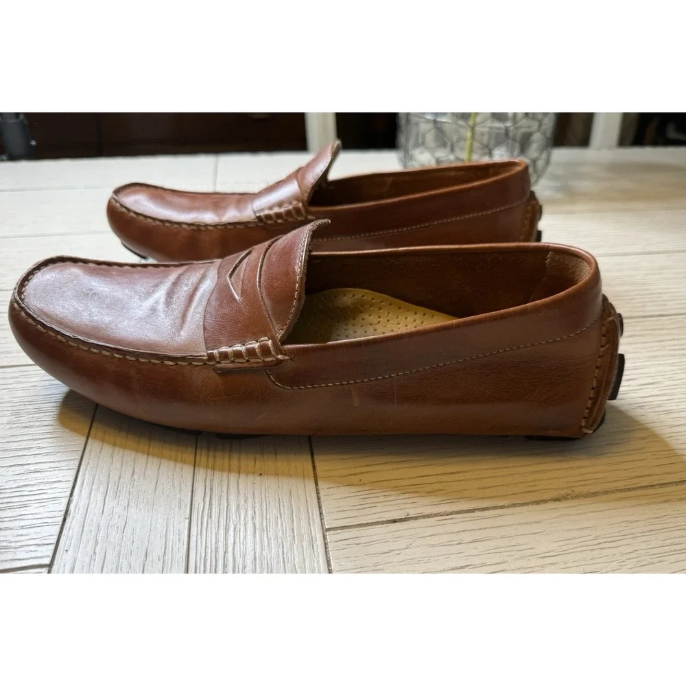 Cole Haan Brown Leather Mens Slip On Shoes Penny Loafers‎ Sz 9 M. Classic Preppy